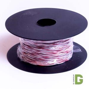 Krysskoblingstråd Hvit/rød 100m