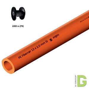 PE Mikrorør 12 x 2,0 mm, 1000m singlerør si/ri orange