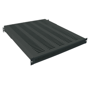 19" Kraftig Hylle for gulvsk. Dybde 800mm Sort