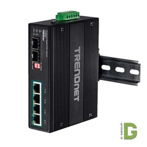 6 Port Industri Switch Gigabit PoE+ Din Rail