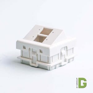 Brikke 45x45 skrå for 2 port fiber SC/LC